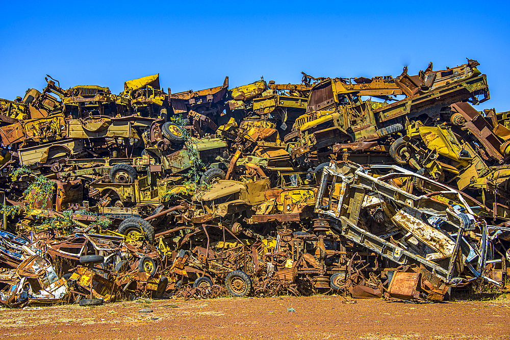 Italian tank cemetery in Asmara, Eritrea, Africa