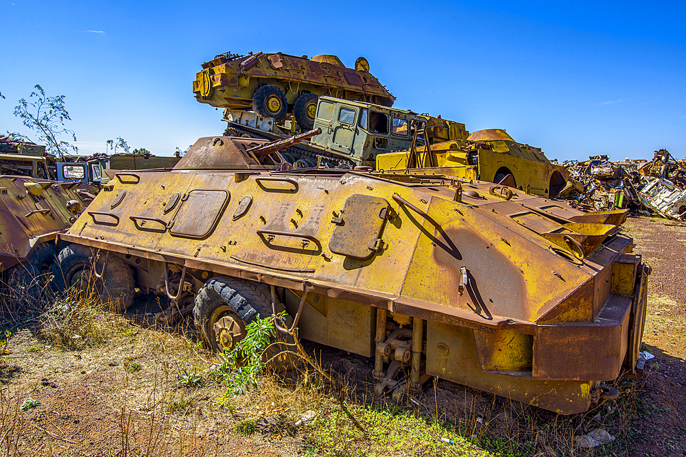 Italian tank cemetery in Asmara, Eritrea, Africa