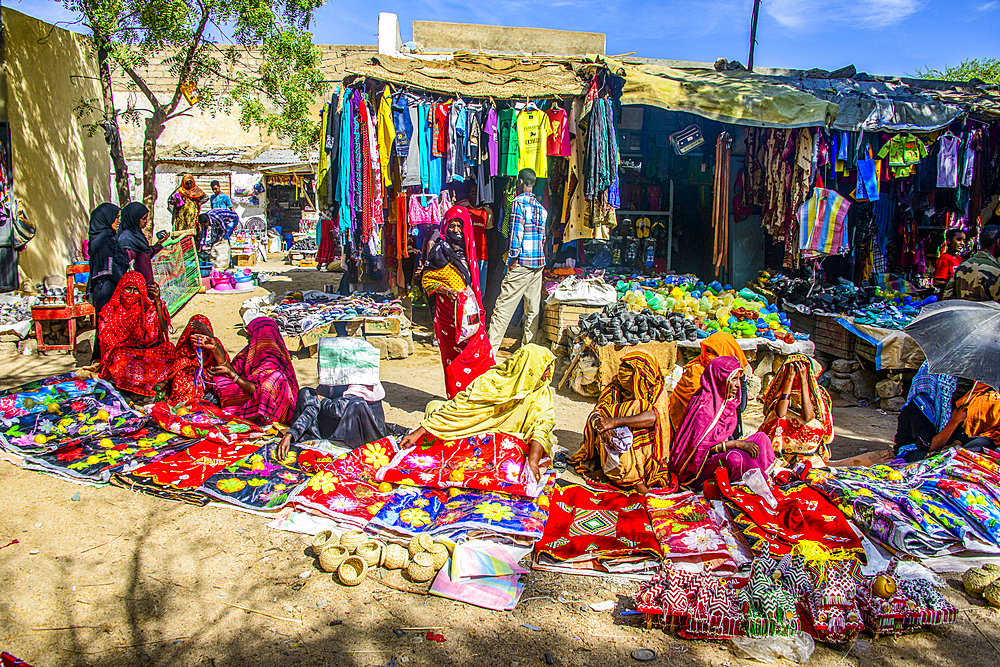 Goods for sale on the Monday market of Keren, Eritrea, Africa