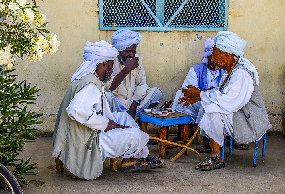 Old men having a chat at the Monday market of Keren, Eritrea, Africa