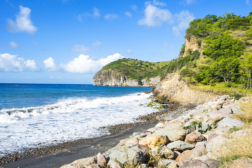 Volcanic sand beach, Montserrat, British Overseas Territory, West Indies, Caribbean, Central America