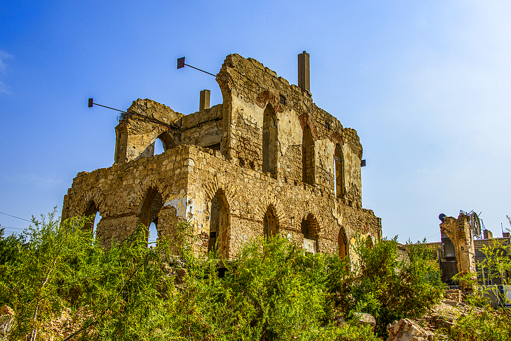 Bombed out electricity station in Massawa, Eritrea, Africa