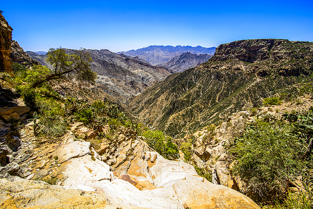 Huge canyon at the Pre-Aksumite settlement of Qohaito (Koloe), Eritrea, Africa