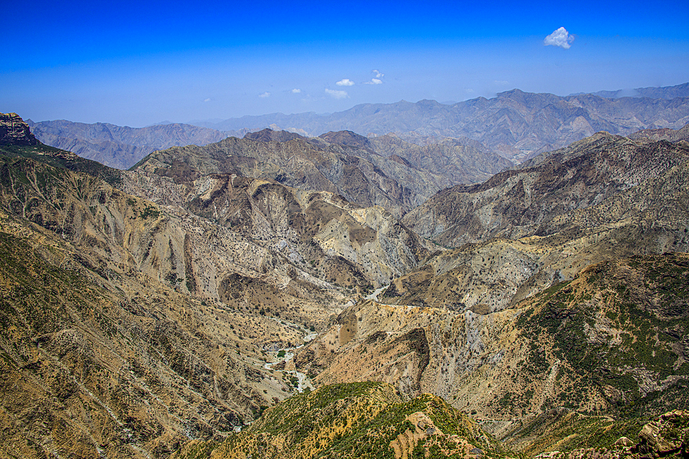 View over a huge canyon from the Pre-Aksumite settlement of Qohaito (Koloe), Eritrea, Africa