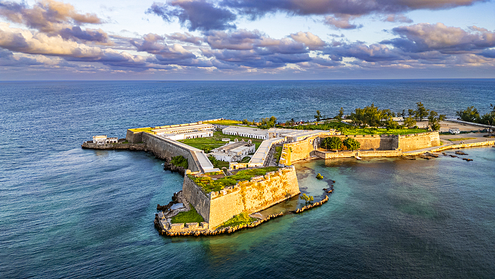 Aerial of the Fort of San Sebastian, Island of Mozambique, UNESCO World Heritage Site, Mozambique, Africa