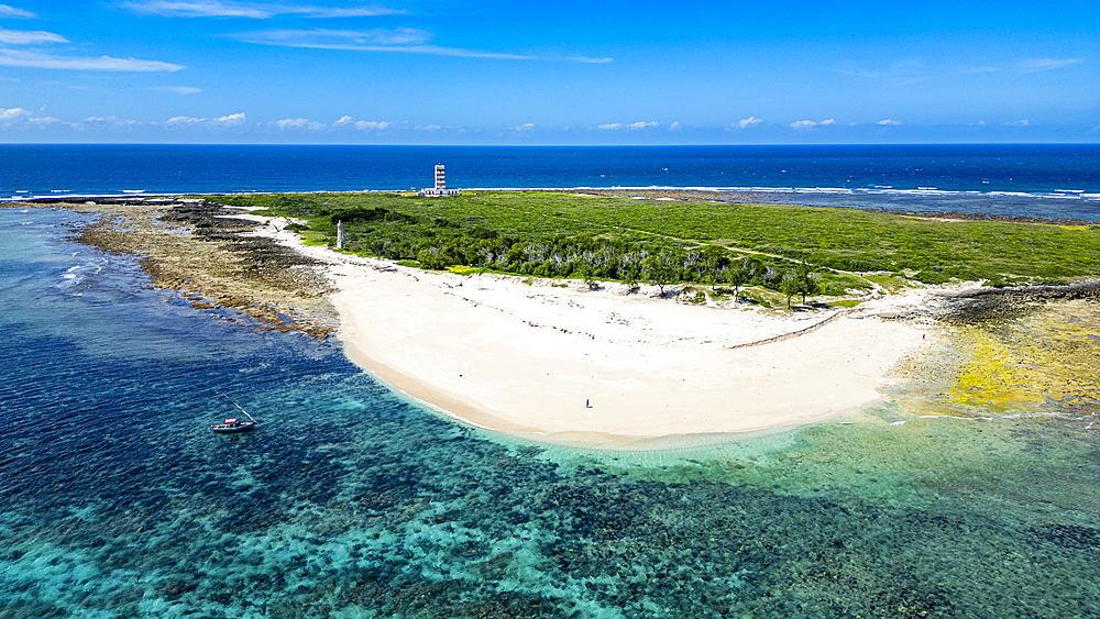 Aerial of Goa island near the Island of Mozambique, Mozambique, Africa