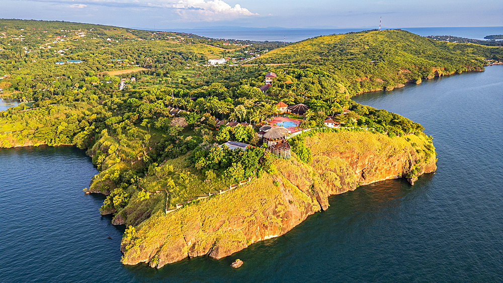 Aerial of Kigoma, on Lake Tanganyika, Tanzania, East Africa, Africa