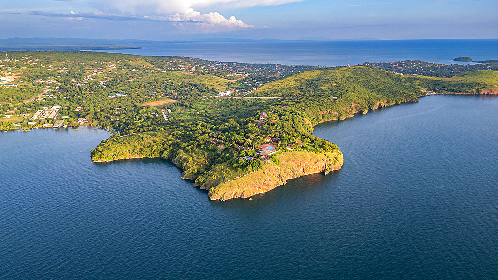 Aerial of Kigoma, on Lake Tanganyika, Tanzania, East Africa, Africa