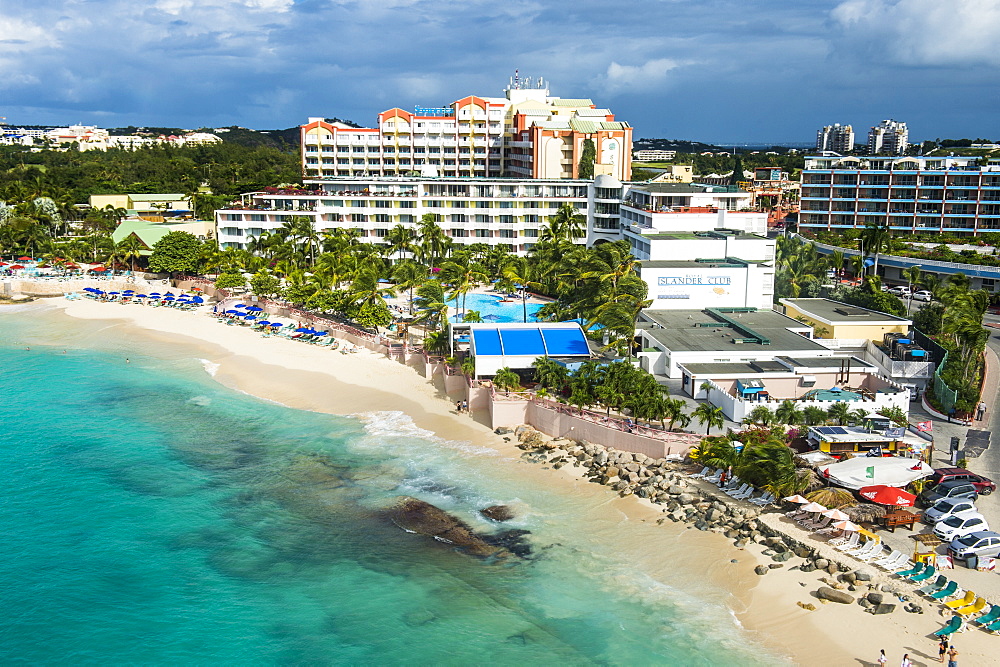 Aerial of Sint Maarten, West Indies, Caribbean, Central America