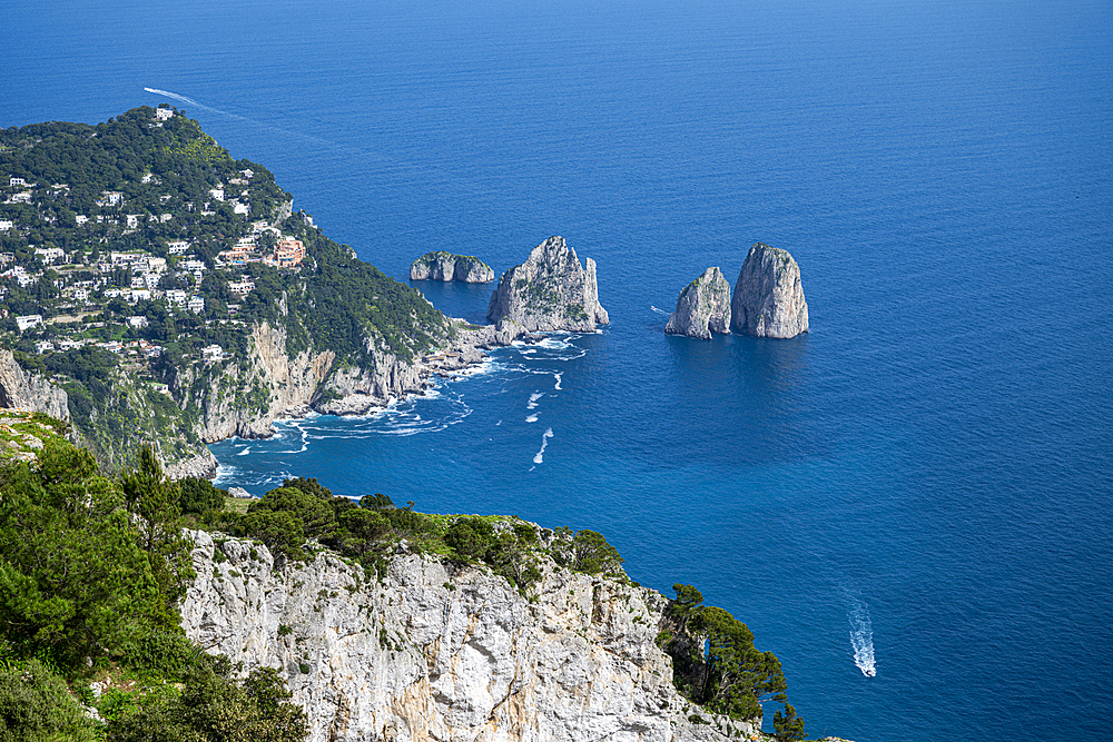 View over the Island of Capri, Gulf of Naples, Campania, Italy, Europe