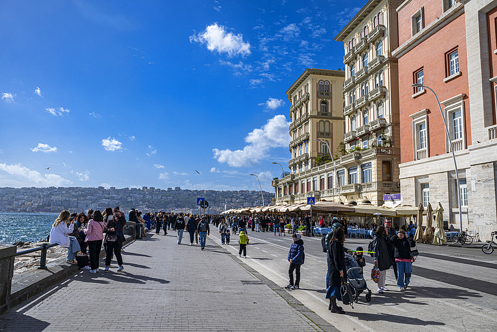 Beautiful buildings along the Partenope street, the historic Centre of Naples (Napoli), UNESCO World Heritage Site, Campania, Italy, Europe