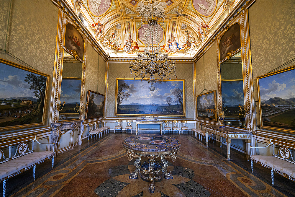 Interior of the Reggia di Caserta (Royal Palace of Caserta), UNESCO World Heritage Site, Campania, Italy, Europe