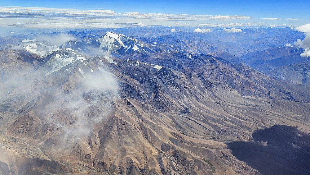 Aerial of the Andes mountains, Chile, South America