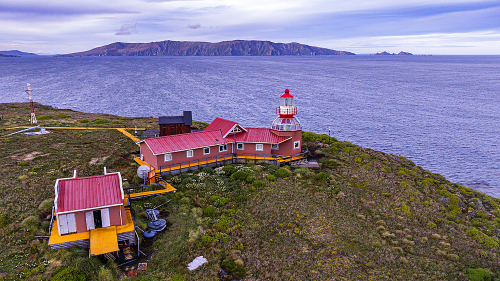 Aerial of Cape Horn, southern most point in South America, Hornos island, Tierra del Fuego, Chile, South America