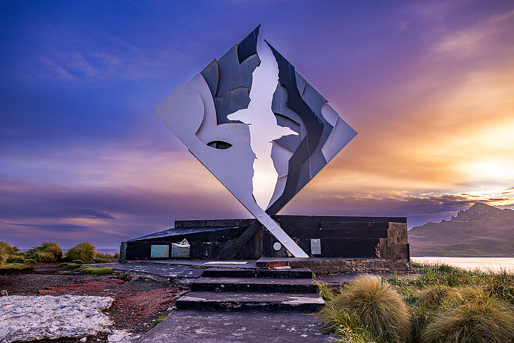 Monument of Cape Horn, southern most point in South America, Hornos island, Tierra del Fuego, Chile, South America