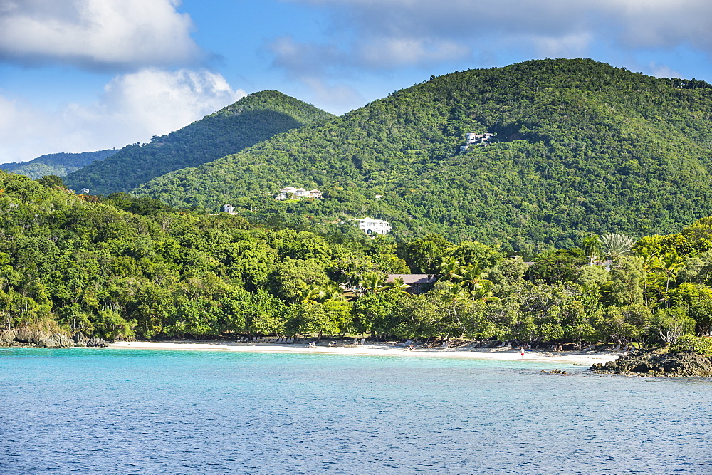 White sand beach in St. John, Virgin Islands National Park, US Virgin Islands, West Indies, Caribbean, Central America