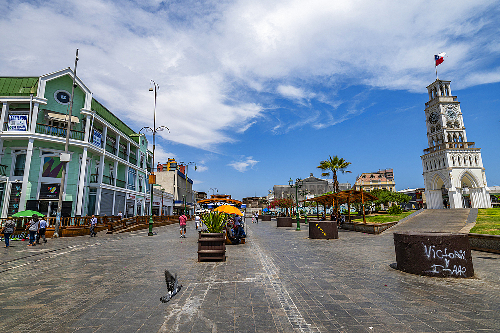 Old clocktower in Iquique, Atacama desert, Chile, South America