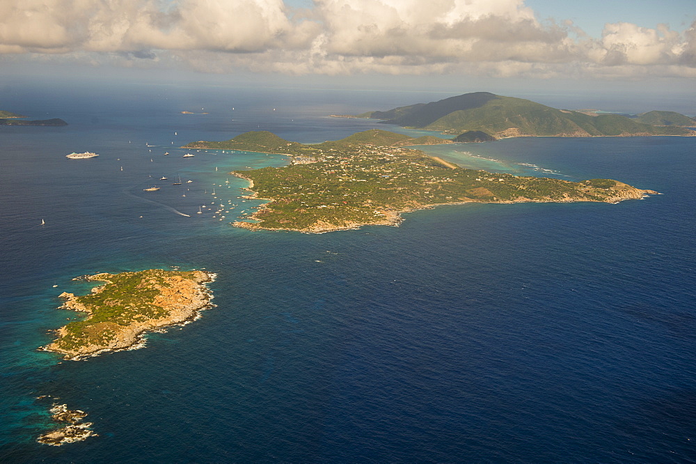 Aerial of Virgin Gorda, British Virgin Islands, West Indies, Caribbean, Central America