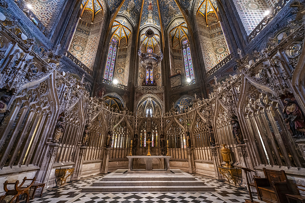 Interior of the Cathedral Sainte-Cecile, UNESCO World Heritage Site, Albi, Midi-Pyrenees, France, Europe