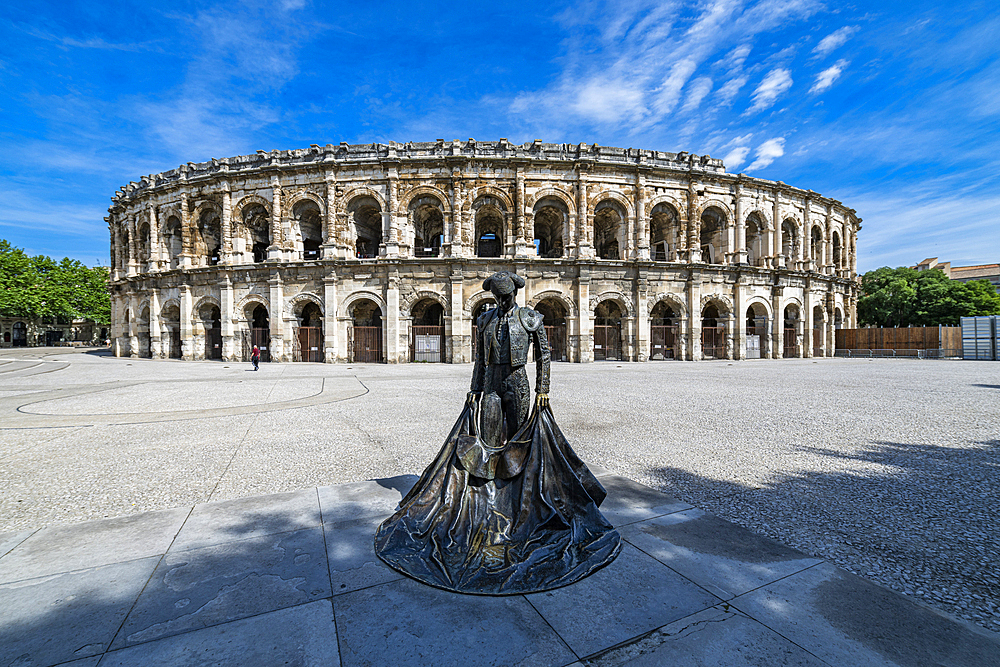 Roman amphitheatre, Nimes, Gard, Occitania, France, Europe