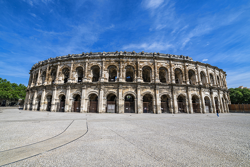 Roman amphitheatre, Nimes, Gard, Occitania, France, Europe