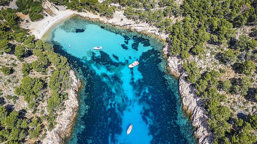 Aerial of the Formentor Peninsula, Mallorca, Balearic islands, Spain, Mediterranean, Europe