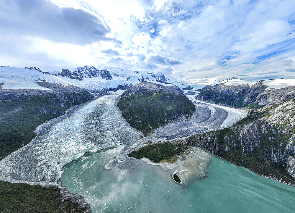 Panorama of Pia glacier, Tierra del Fuego, Chile, South America