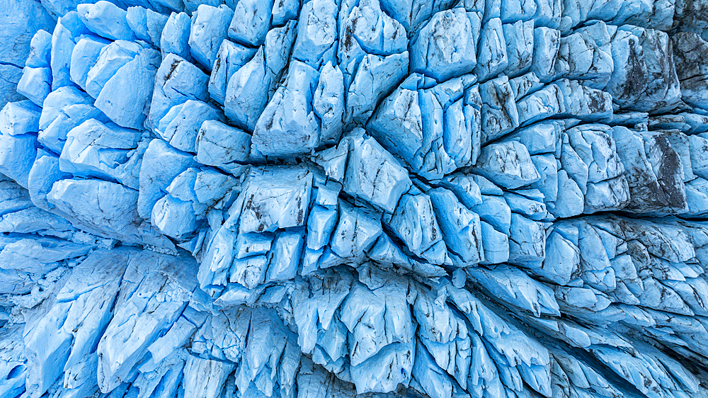 Aerial of Potter glacier, Tierra del Fuego, Chile, South America