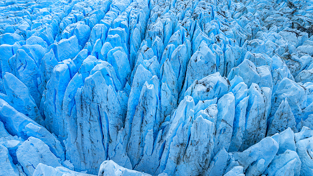 Aerial of Potter glacier, Tierra del Fuego, Chile, South America