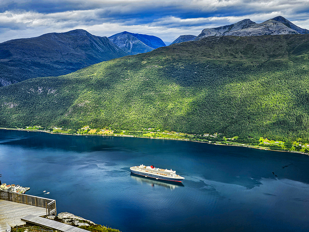 View over Romsdalsfjord, Andalsnes, More og Romsdal, Norway, Scandinavia, Europe