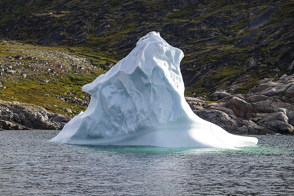 Floating iceberg near the Eqi glacier, Ilulissat, Western Greenland, Denmark, Polar Regions