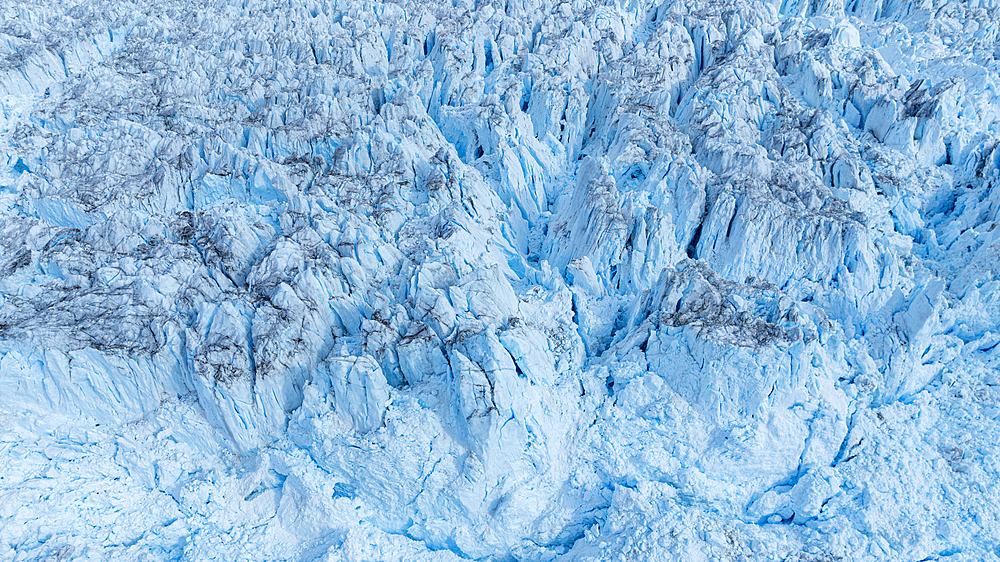 Aerial of the Eqi glacier, Western Greenland