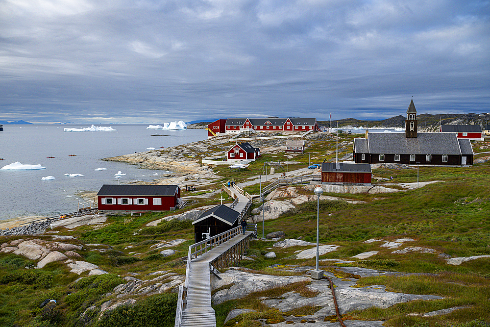 Overlook over Ilulissat, Western Greenland, Denmark, Polar Regions