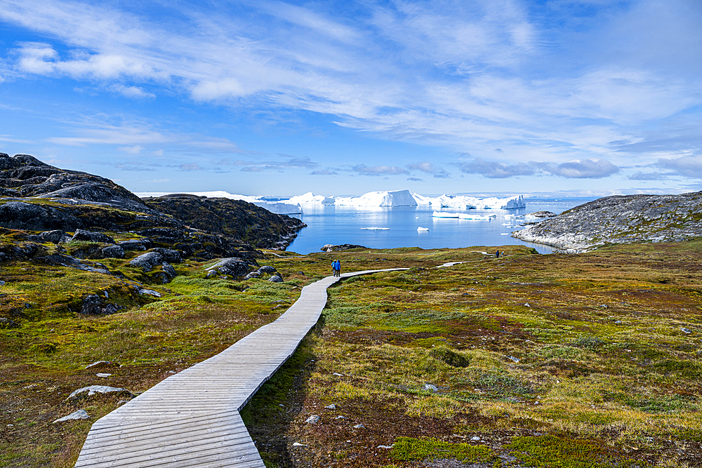 View over the Ilulissat Icefjord, UNESCO World Heritage Site, Western Greenland, Denmark, Polar Regions