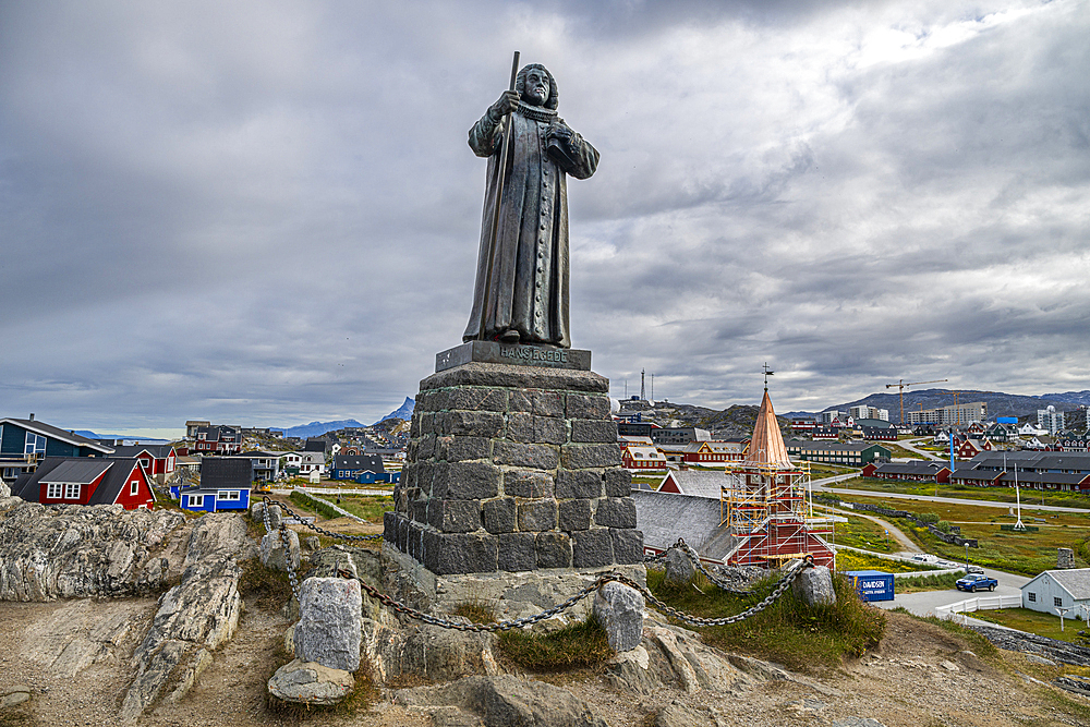 Hans Egede Statue, Nuuk, capital of Greenland, Denmark, Polar Regions