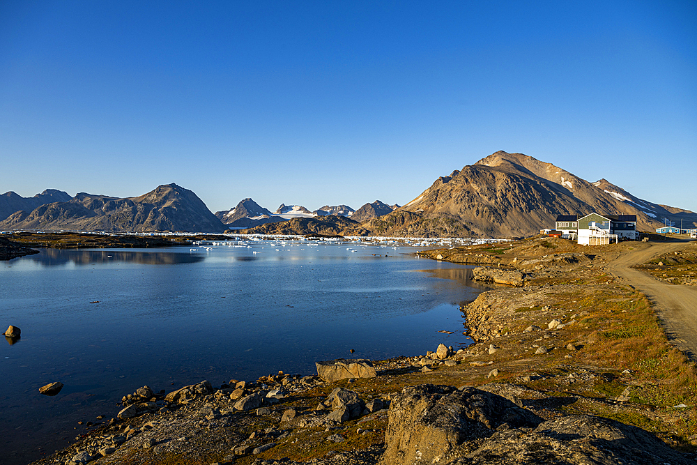 Mountainous fjord, Kulusuk, Greenland, Denmark, Polar Regions