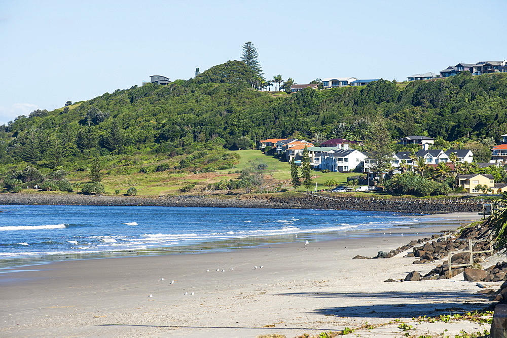 Long sandy beach in Lennox Head, Byron Bay, Queensland, Australia, Pacific