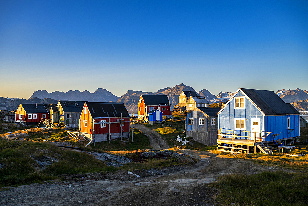 Colourful houses, Kulusuk, Greenland, Denmark, Polar Regions