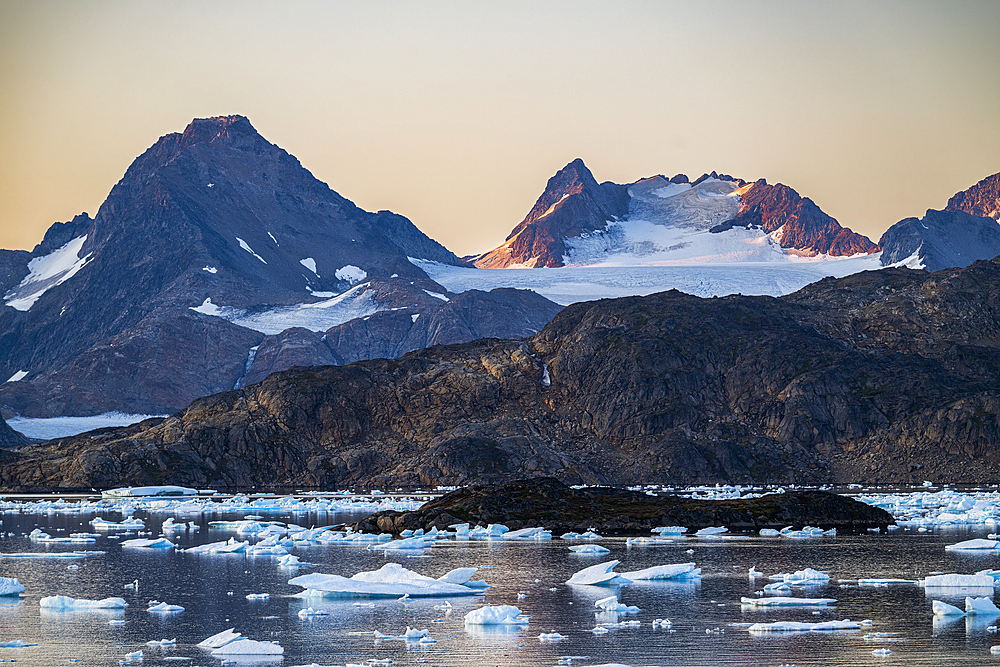 Mountainous fjord, Kulusuk, Greenland, Denmark, Polar Regions