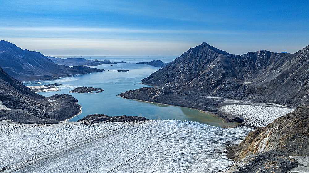 Aerial of Kulusuk, Greenland, Denmark, Polar Regions