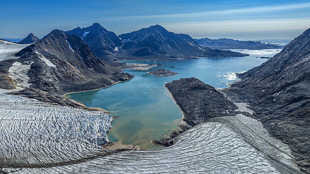 Aerial of Kulusuk, Greenland, Denmark, Polar Regions