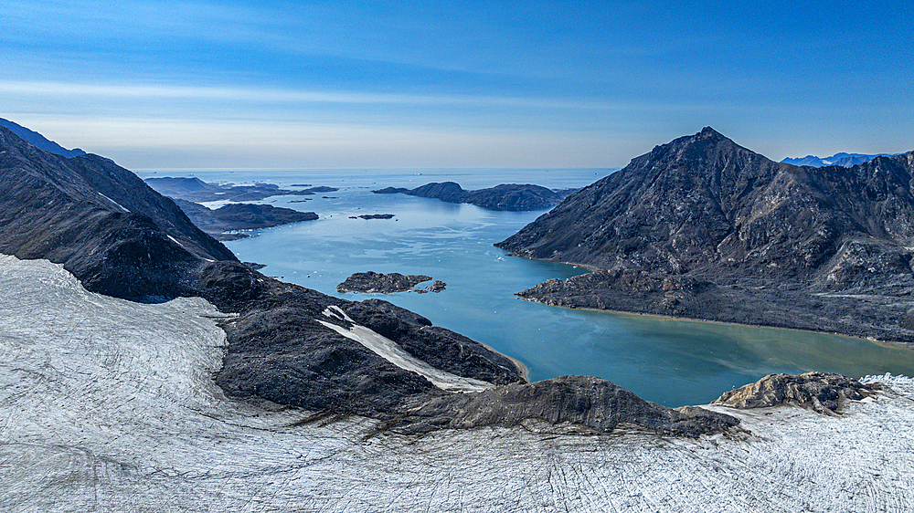 Aerial of Kulusuk, Greenland, Denmark, Polar Regions