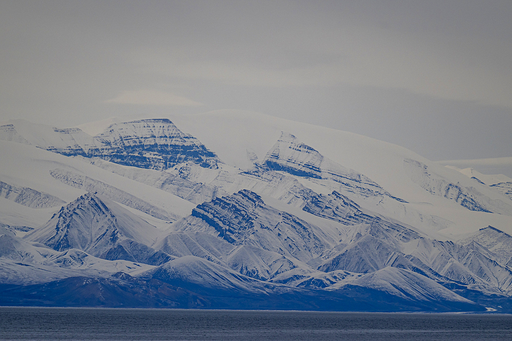 Sunset over Axel Heiberg island, Nunavut, Canadian Arctic, Canada, North America