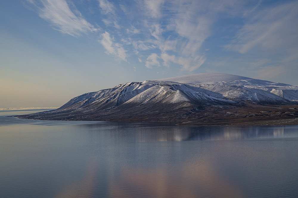 Aerial of Axel Heiberg island, Nunavut, Canadian Arctic, Canada, North America