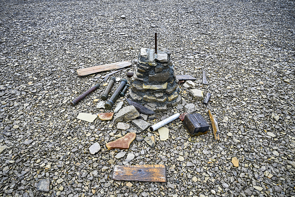 Gravestone from the Franklin expedition, Beechey island, Nunavut, Canadian Arctic, Canada, North America