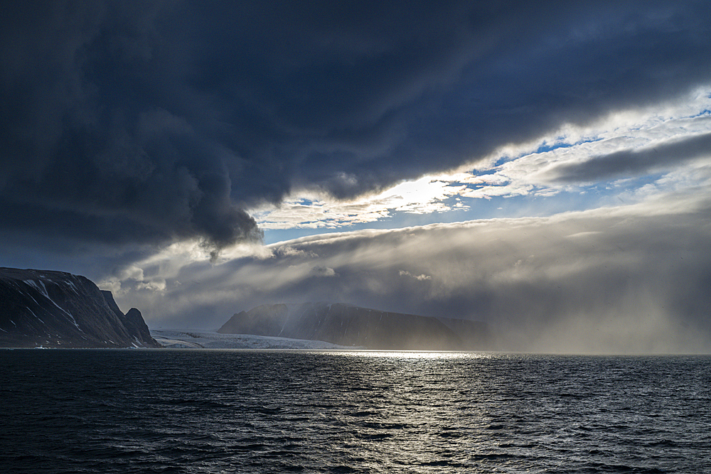 Dramatic clouds, Devon island, Nunavut, Canadian Arctic, Canada, North America