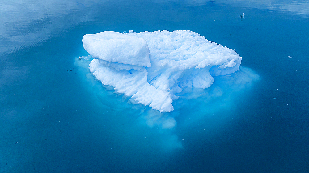 Aerial of an iceberg in the Nuuk Icefjord, Western Greenland, Denmark, Polar Regions