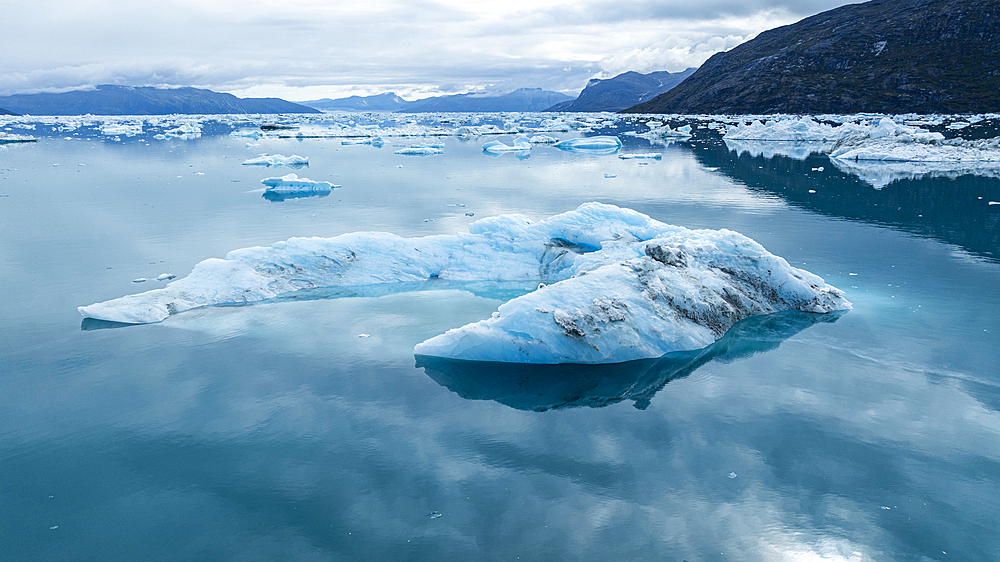 Aerial of the Nuuk Icefjord, Western Greenland, Denmark, Polar Regions