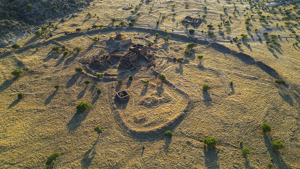 Aerial of Ouara, former capital of the Ouaddai Empire, Chad, Africa