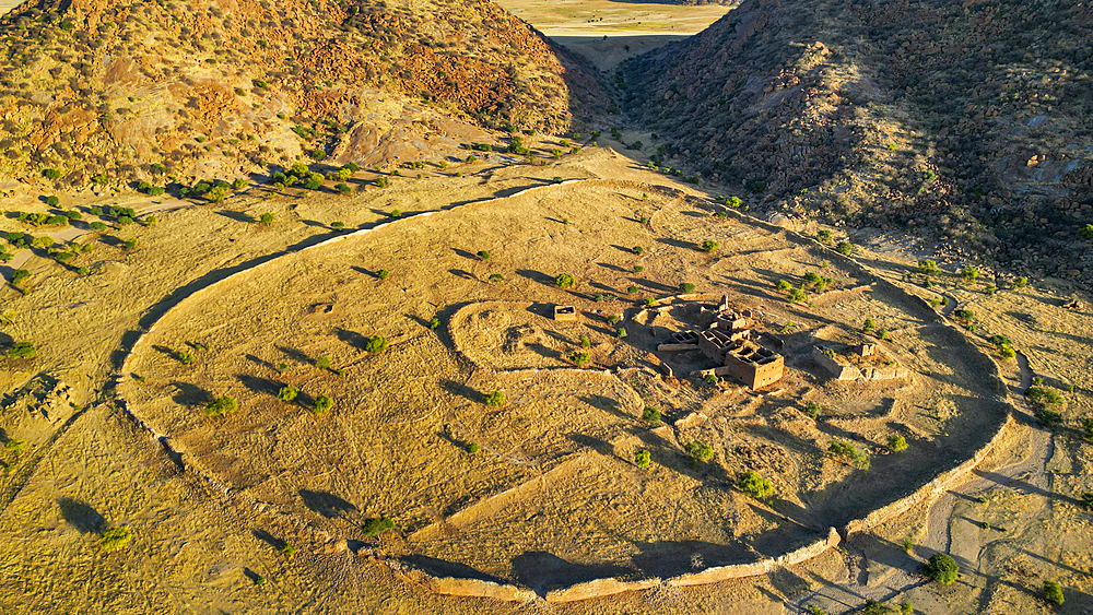 Aerial of Ouara, former capital of the Ouaddai Empire, Chad, Africa